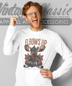 Moose Hockey Tee Elbows Up Canada Shirt Long Sleeve Tee
