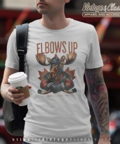 Moose Hockey Tee, Elbows Up Canada Shirt