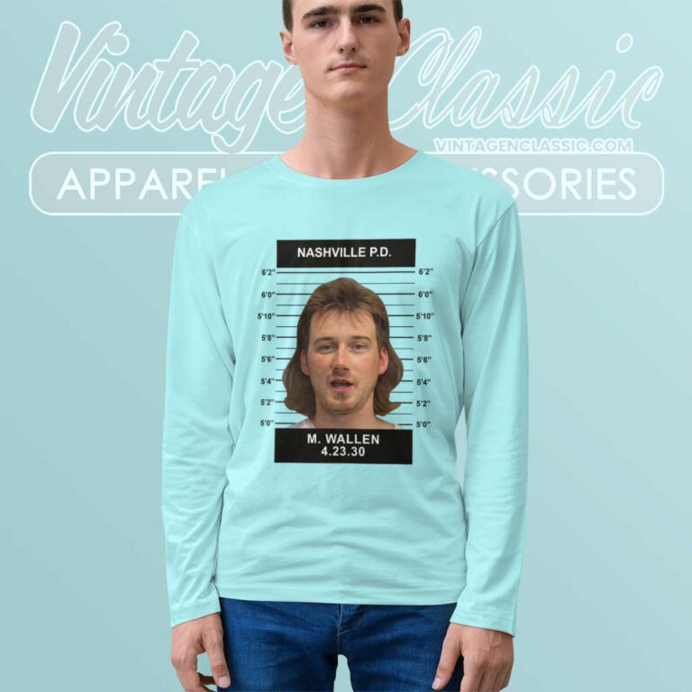 Morgan Wallen Mugshot Country Music Long Sleeve Tee Morgan Wallen Mugshot Country Music Long Sleeve Tee