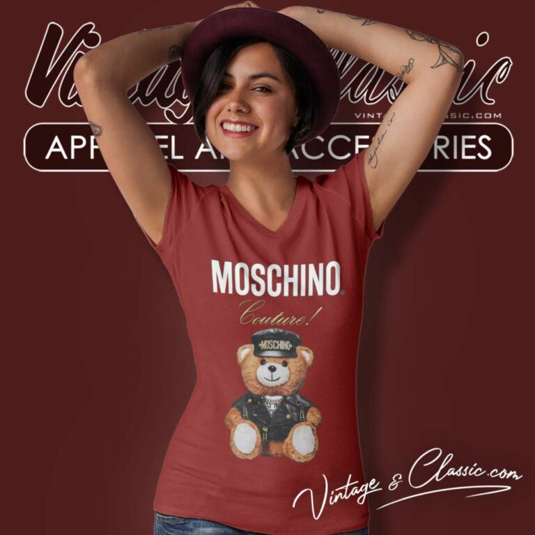Moschino Couture Teddy Bear Police V Neck TShirt Moschino Couture Teddy Bear Police V Neck TShirt