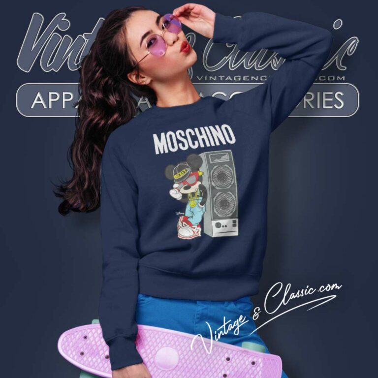 Moschino Mickey Lean On Speakers Sweatshirt Moschino Mickey Lean On Speakers Sweatshirt