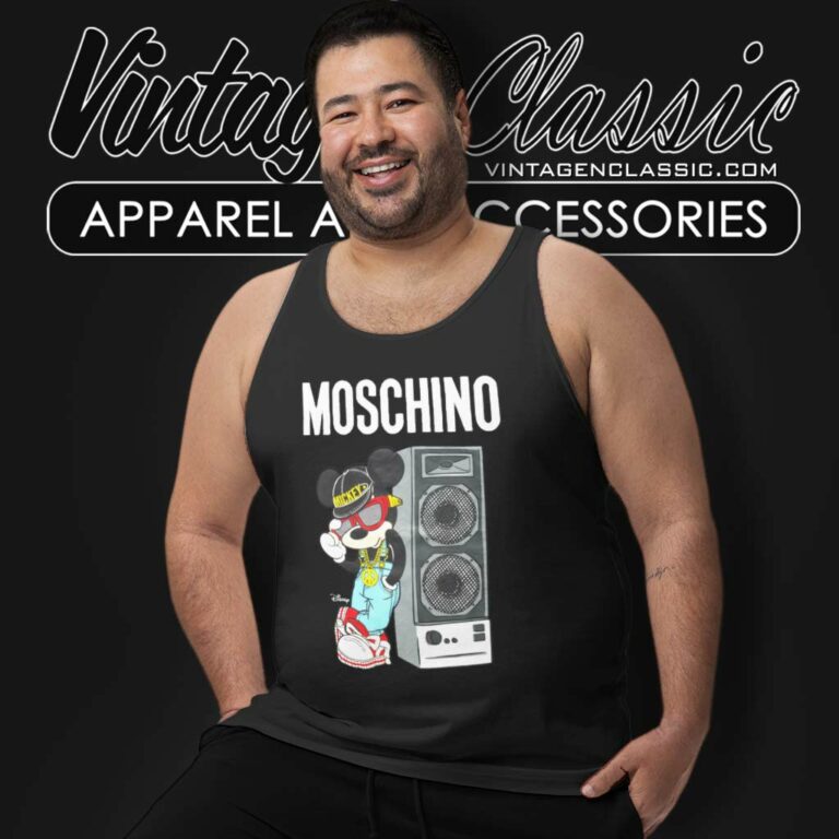 Moschino Mickey Lean On Speakers Tank Top Racerback Moschino Mickey Lean On Speakers Tank Top Racerback