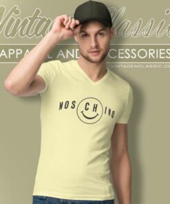 Moschino Smiley Logo V Neck TShirt
