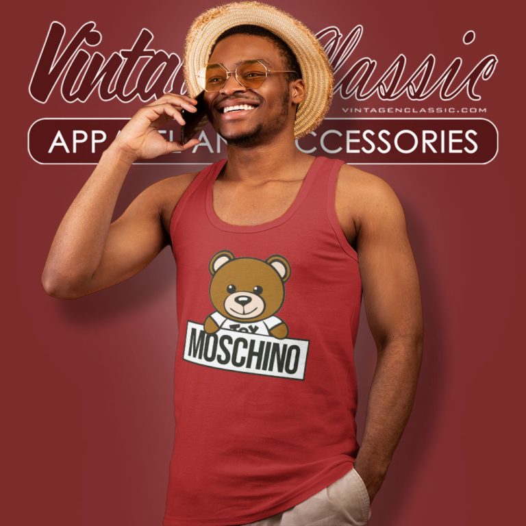 Moschino Teddy Bear Logo Tank Top Racerback Moschino Teddy Bear Logo Tank Top Racerback