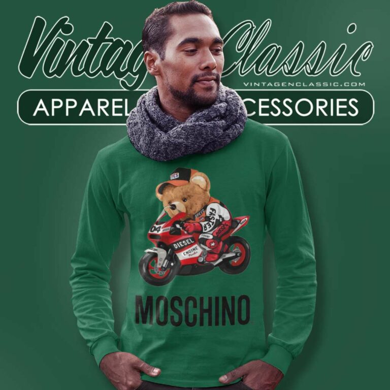Moschino Teddy Bear Racing Long Sleeve Tee Moschino Teddy Bear Racing Long Sleeve Tee