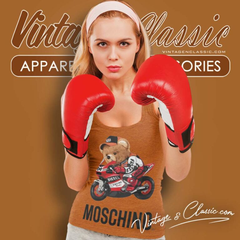 Moschino Teddy Bear Racing Tank Top Racerback Moschino Teddy Bear Racing Tank Top Racerback