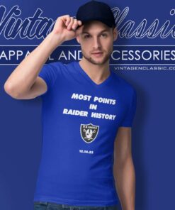 Most Points In Raider History Shirt Las Vegas Raiders 12 14 23 V Neck TShirt