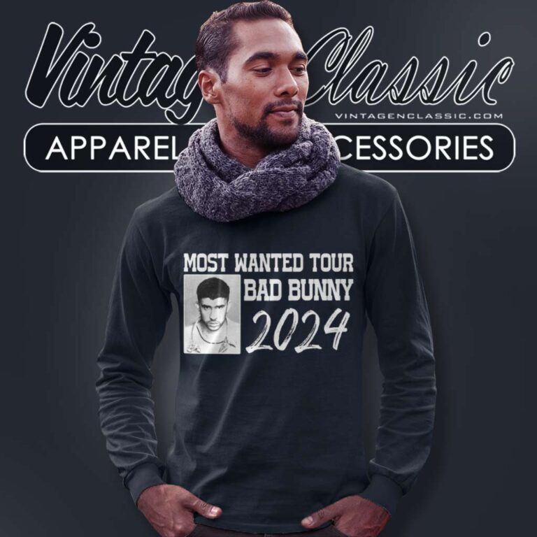 Most Wanted Tour 2024 Bad Bunny Long Sleeve Tee Most Wanted Tour 2024 Bad Bunny Long Sleeve Tee