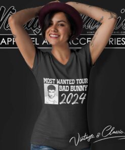 Most Wanted Tour 2024 Bad Bunny V Neck TShirt