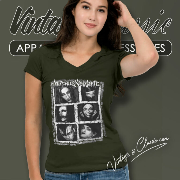 Motionless In White Poster V Neck TShirt Motionless In White Poster V Neck TShirt