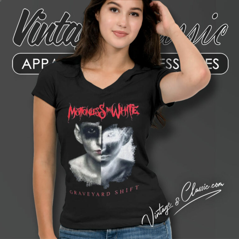 Motionless In White Shirt Graveyard Shift V Neck TShirt Motionless In White Shirt Graveyard Shift V Neck TShirt