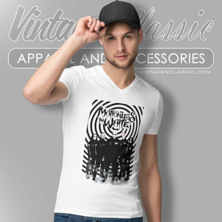 Motionless In White Shirt Photo Band V Neck TShirt Motionless In White Shirt Photo Band V Neck TShirt