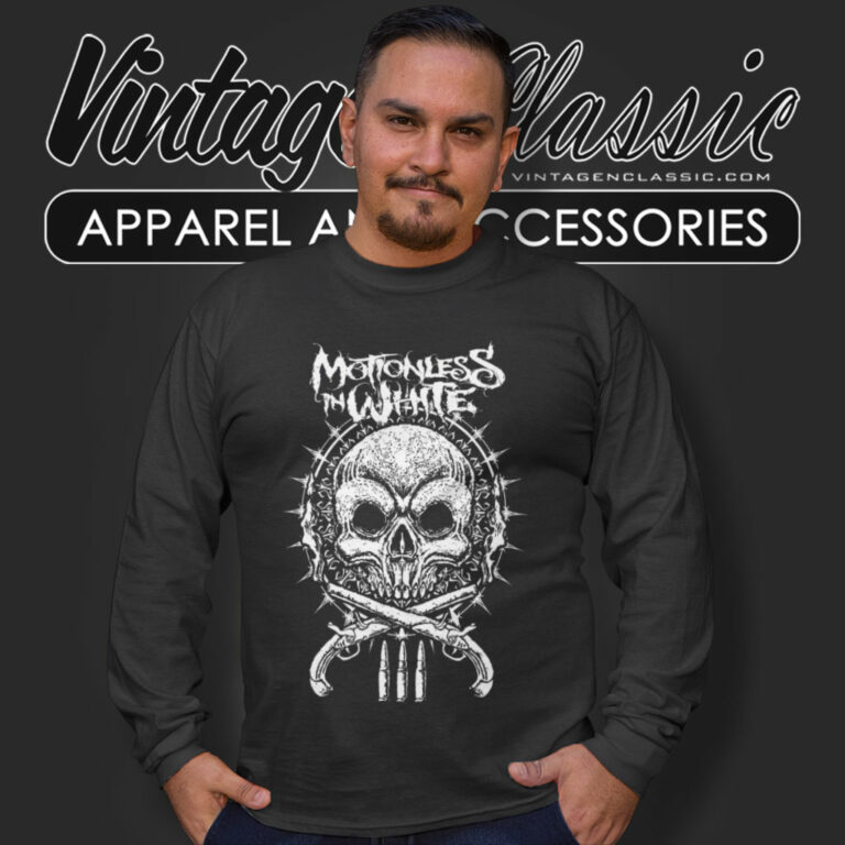 Motionless In White Shirt Skeleton N Gun Long Sleeve Tee Motionless In White Shirt Skeleton N Gun Long Sleeve Tee