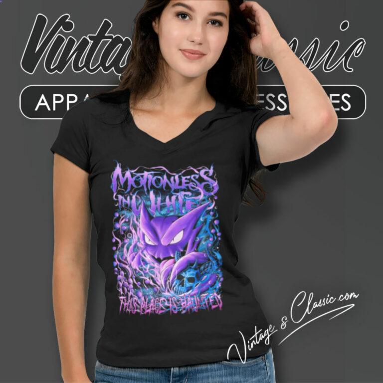 Motionless In White Shirt This Place Is Hauntered V Neck TShirt Motionless In White Shirt This Place Is Hauntered V Neck TShirt