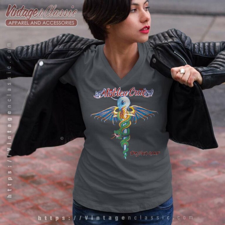 Motley Crue Dr Feelgood V Neck TShirt Motley Crue Dr Feelgood V Neck TShirt