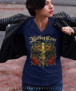 Motley Crue Exquisite Dagger V Neck TShirt