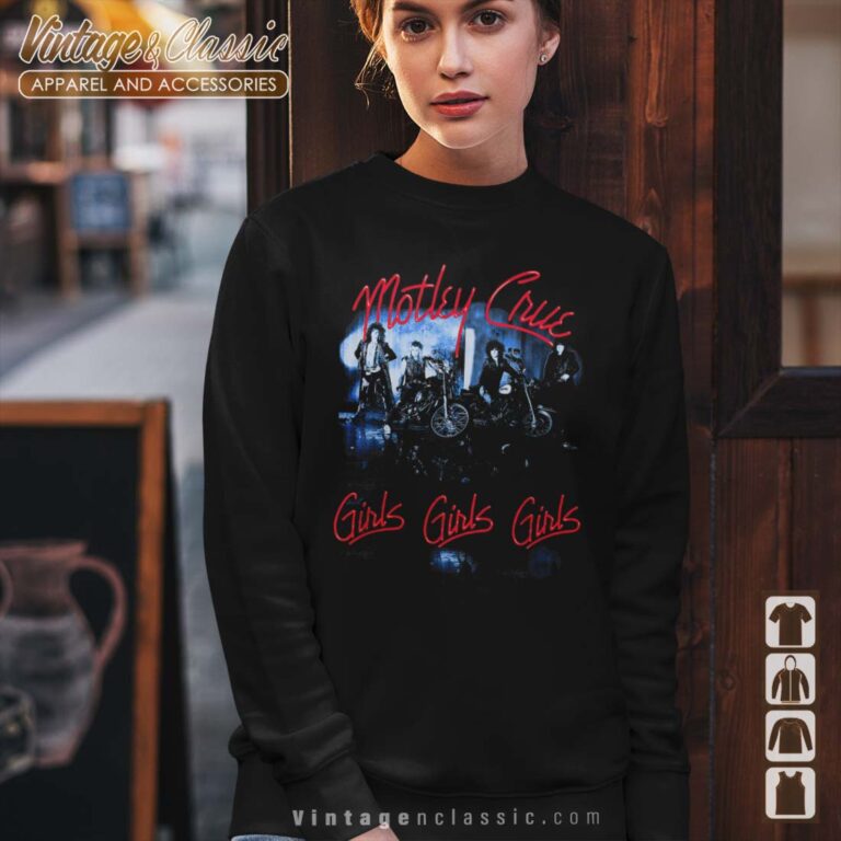 Motley Crue Girls Girls Girls Tracklist Sweatshirt Motley Crue Girls Girls Girls Tracklist Sweatshirt