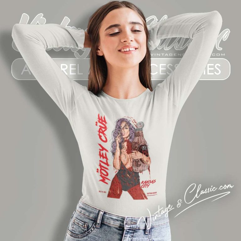 Motley Crue Kansas City Mo Event Poster Long Sleeve Tee Motley Crue Kansas City Mo Event Poster Long Sleeve Tee
