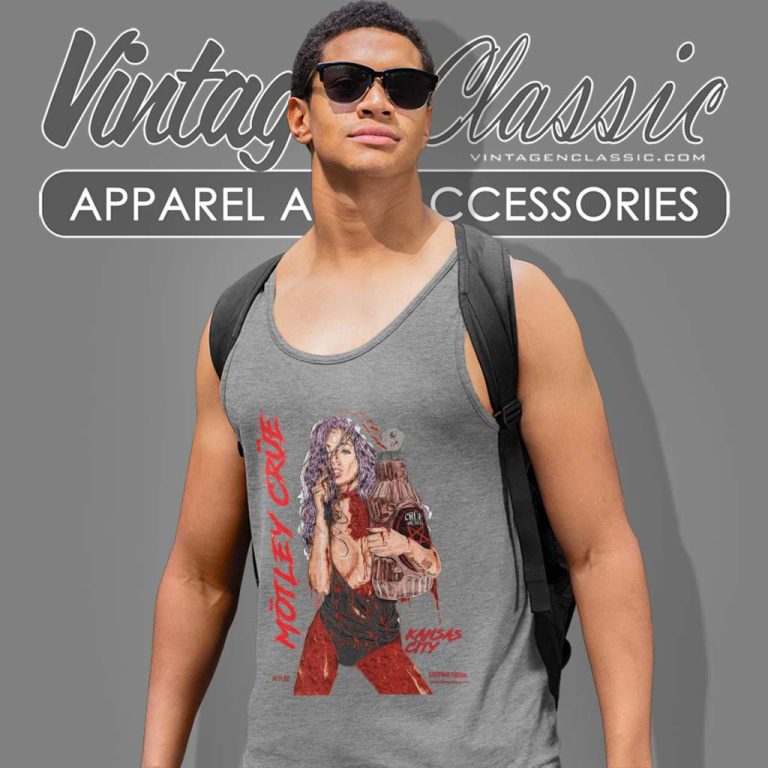 Motley Crue Kansas City Mo Event Poster Tank Top Racerback Motley Crue Kansas City Mo Event Poster Tank Top Racerback