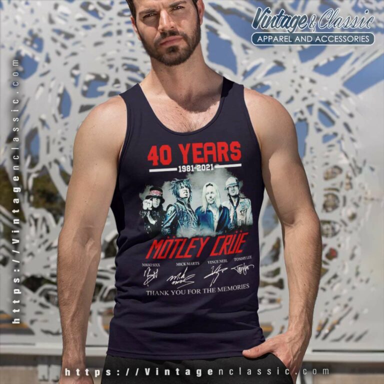 Motley Crue Shirt 40 Years 1981 2021 Signature Tank Top Racerback Motley Crue Shirt 40 Years 1981 2021 Signature Tank Top Racerback