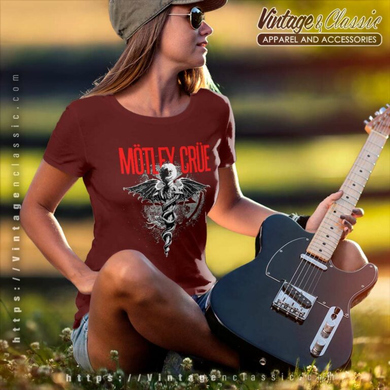 Motley Crue Shirt Dr Feelgood Red Logo Women TShirt Motley Crue Shirt Dr Feelgood Red Logo Women TShirt