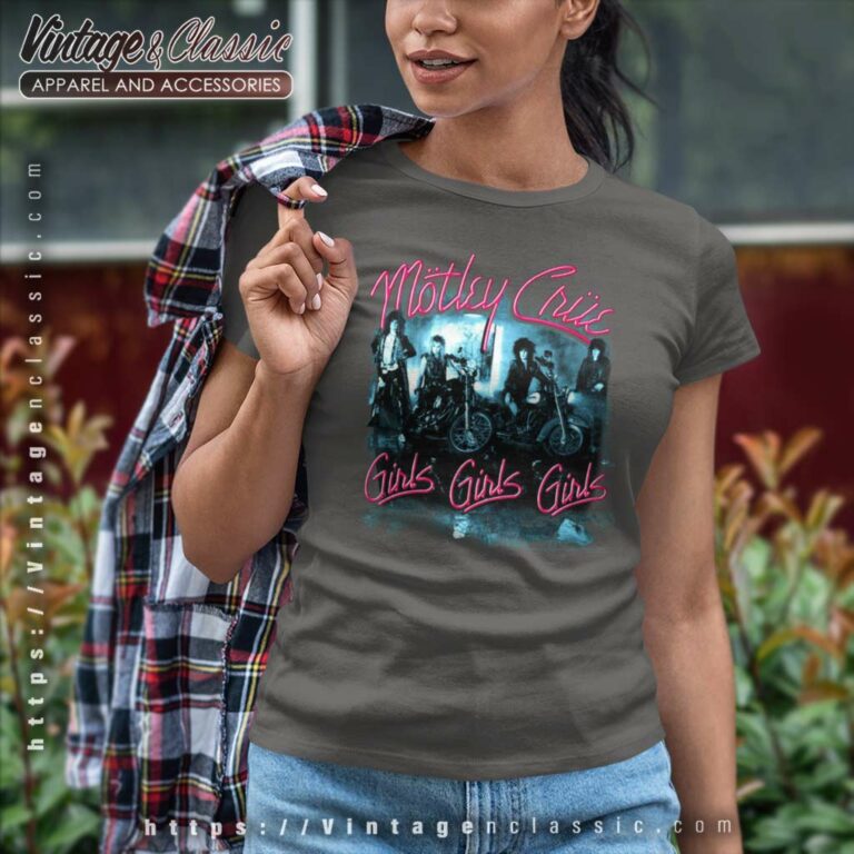Motley Crue Shirt Girls Girls Girls Neon Bikers Women TShirt Motley Crue Shirt Girls Girls Girls Neon Bikers Women TShirt