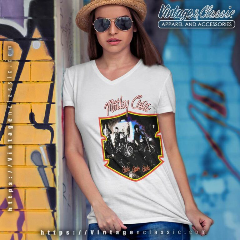 Motley Crue Shirt Girls Girls Girls V Neck TShirt Motley Crue Shirt Girls Girls Girls V Neck TShirt