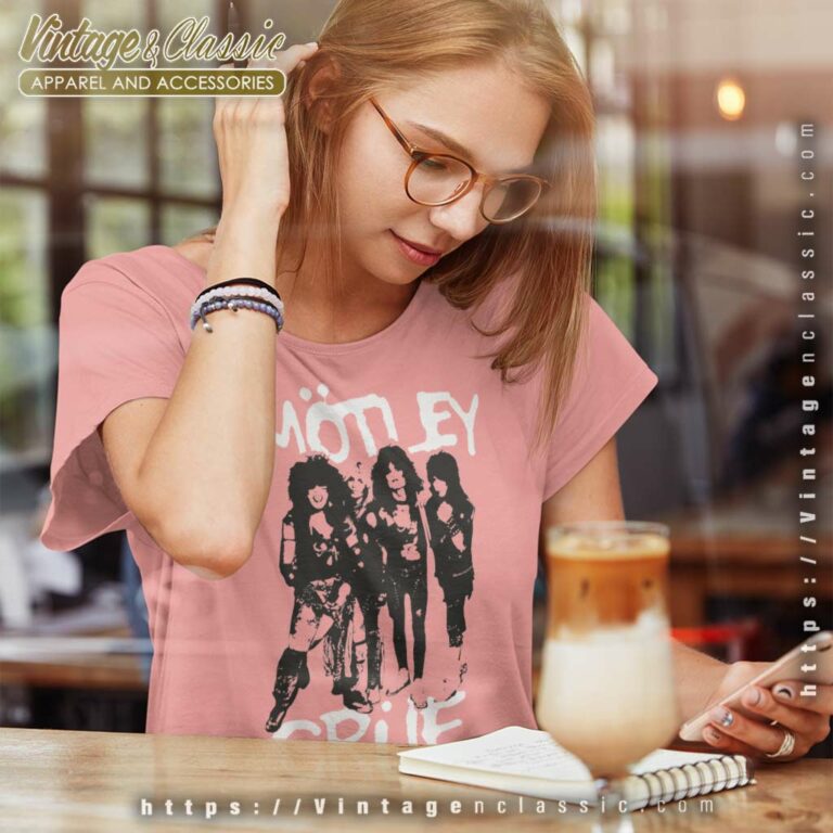 Motley Crue Shirt Pink Spray Paint Women TShirt Motley Crue Shirt Pink Spray Paint Women TShirt