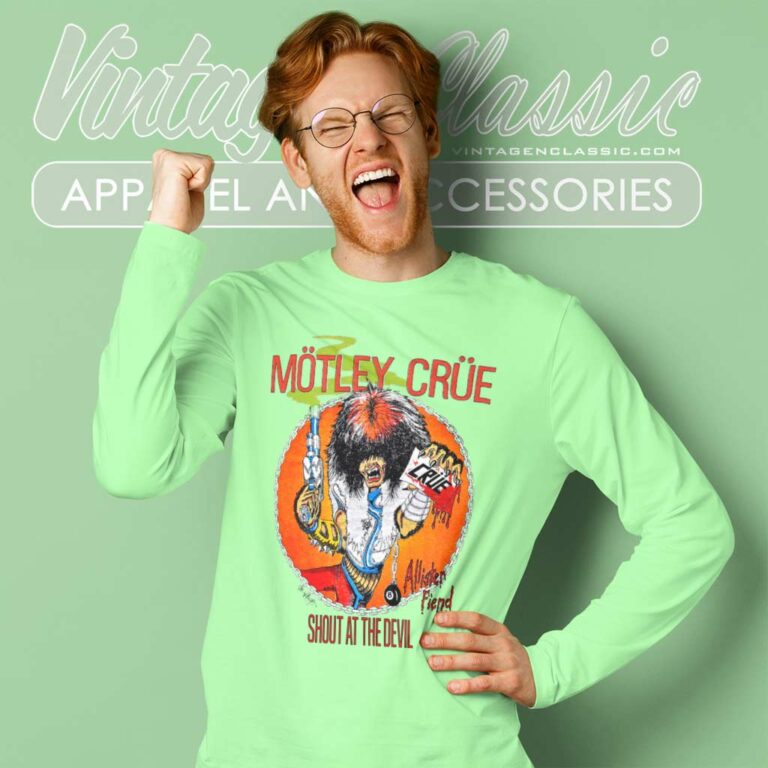Motley Crue Shirt Shout At The Devil Long Sleeve Tee Motley Crue Shirt Shout At The Devil Long Sleeve Tee