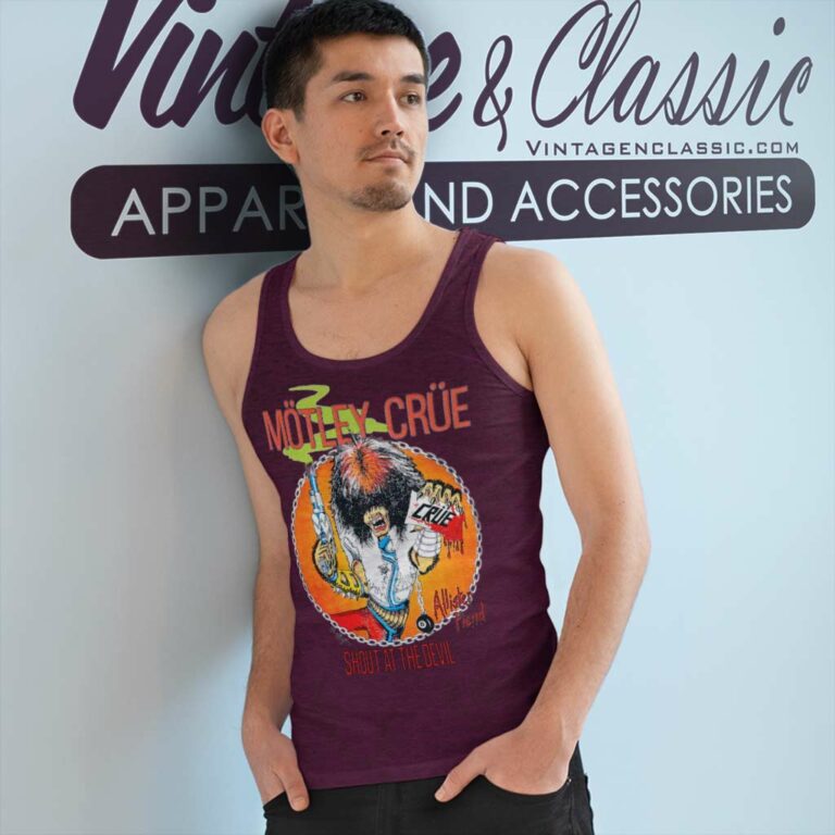 Motley Crue Shirt Shout At The Devil Tank Top Racerback Motley Crue Shirt Shout At The Devil Tank Top Racerback