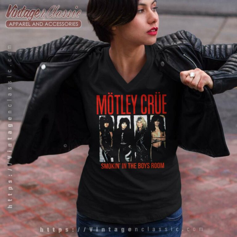 Motley Crue Shirt Smokin In The Boys Room V Neck TShirt Motley Crue Shirt Smokin In The Boys Room V Neck TShirt