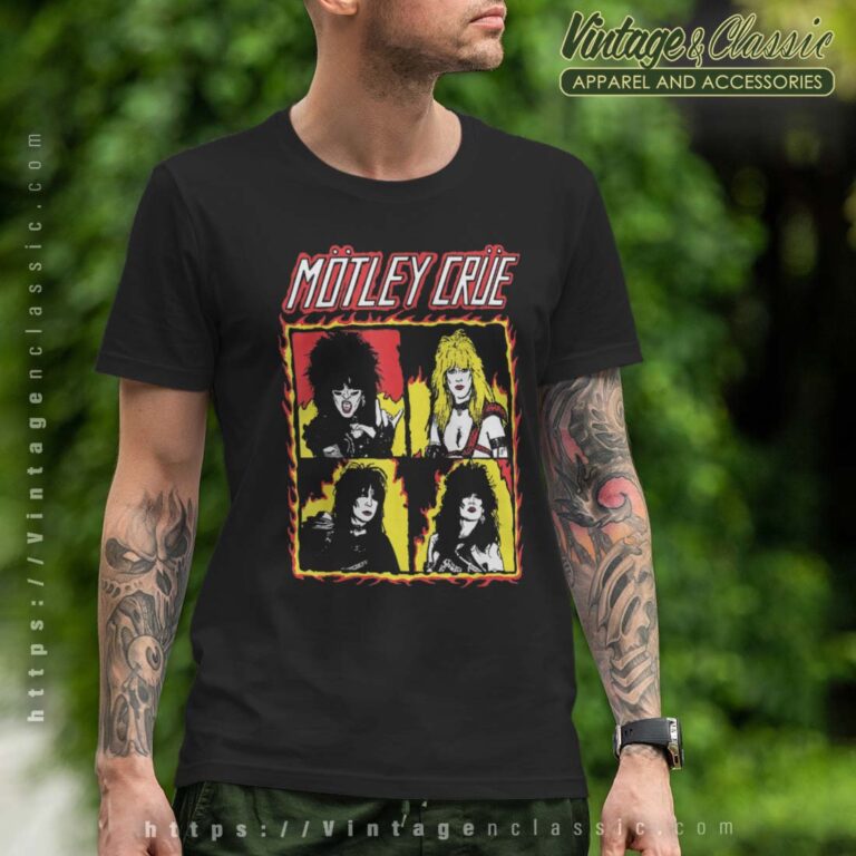 Motley Crue Shout At The Devil Flames Tshirt Motley Crue Shout At The Devil Flames Tshirt