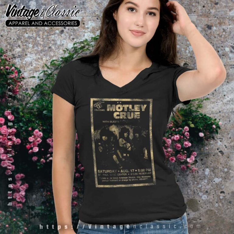 Motley Crue Vintage Flyer Vneck Motley Crue Vintage Flyer Vneck