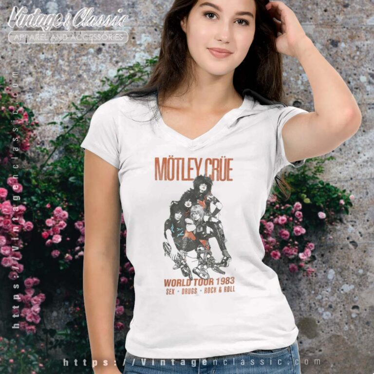 Motley Crue World Tour 83 Vneck Motley Crue World Tour 83 Vneck
