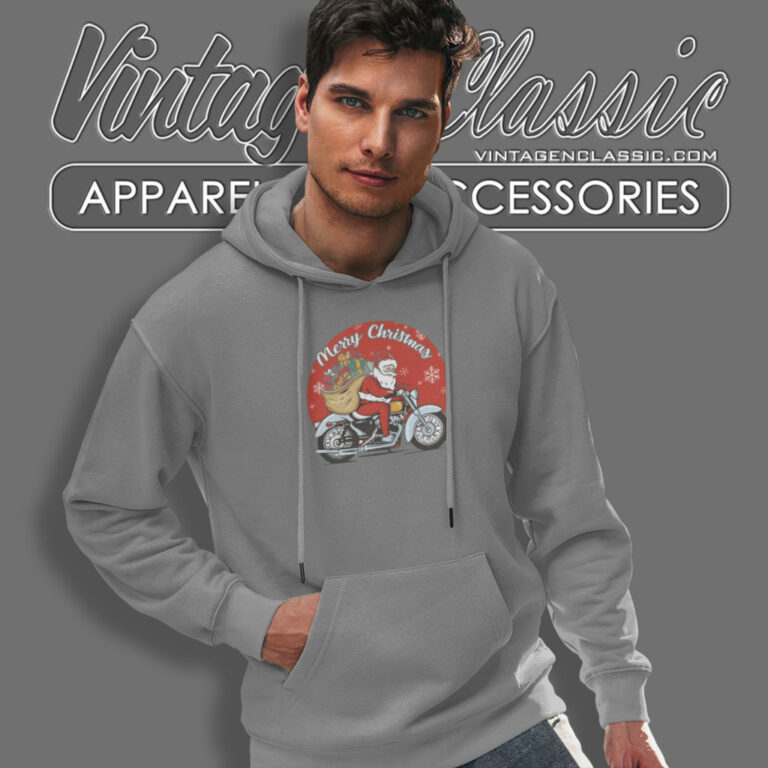 Motorcycle Santa Claus Christmas Holiday Hoodie Motorcycle Santa Claus Christmas Holiday Hoodie