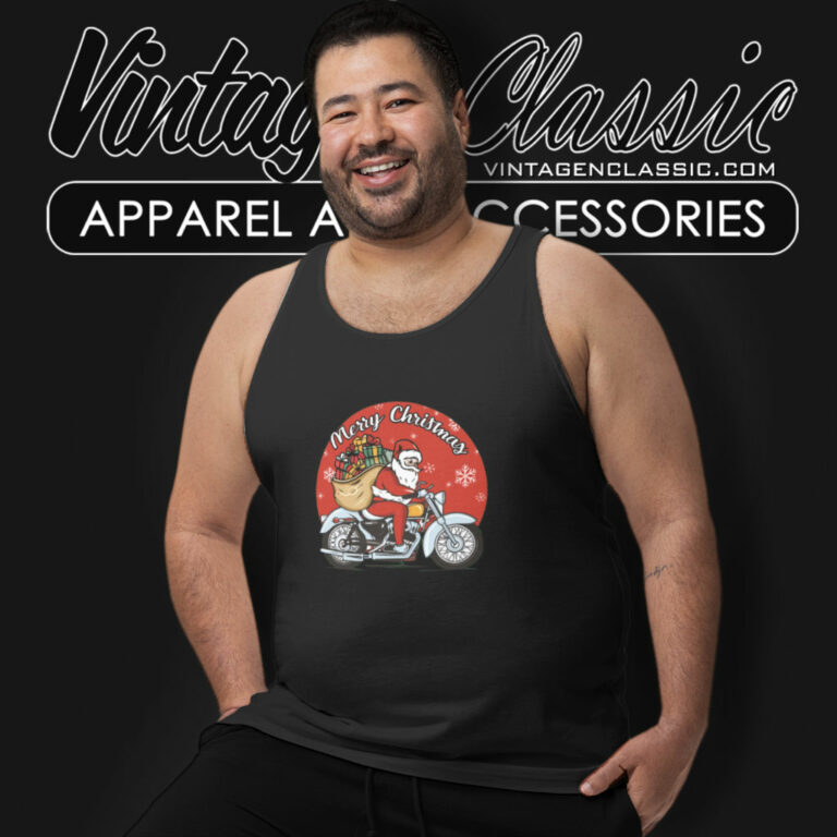 Motorcycle Santa Claus Christmas Holiday Tank Top Racerback Motorcycle Santa Claus Christmas Holiday Tank Top Racerback