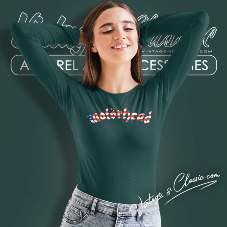 Motorhead American Flag Logo Long Sleeve Tee Motorhead American Flag Logo Long Sleeve Tee