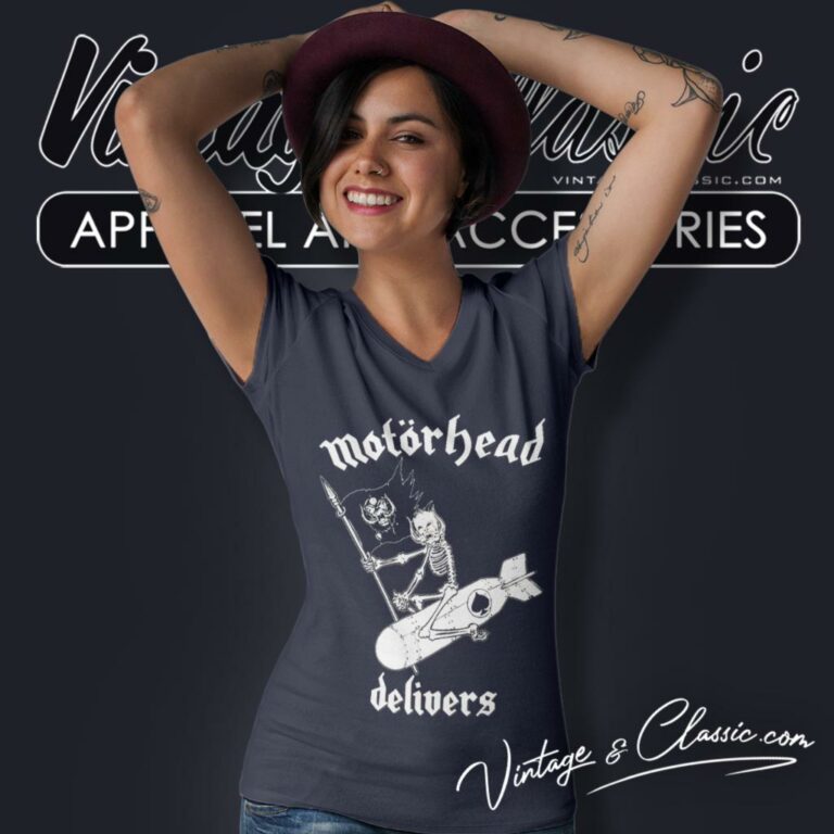 Motorhead Delivers Tour V Neck TShirt Motorhead Delivers Tour V Neck TShirt