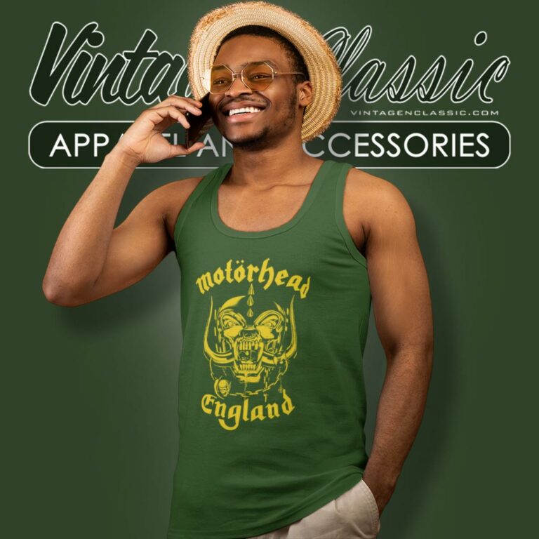 Motorhead England Gold Logo Tank Top Racerback Motorhead England Gold Logo Tank Top Racerback