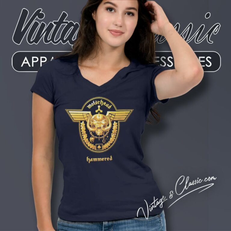 Motorhead Hammered 2002 V Neck TShirt Motorhead Hammered 2002 V Neck TShirt