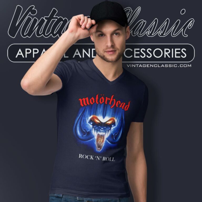 Motorhead Rock N Roll V Neck TShirt Motorhead Rock N Roll V Neck TShirt