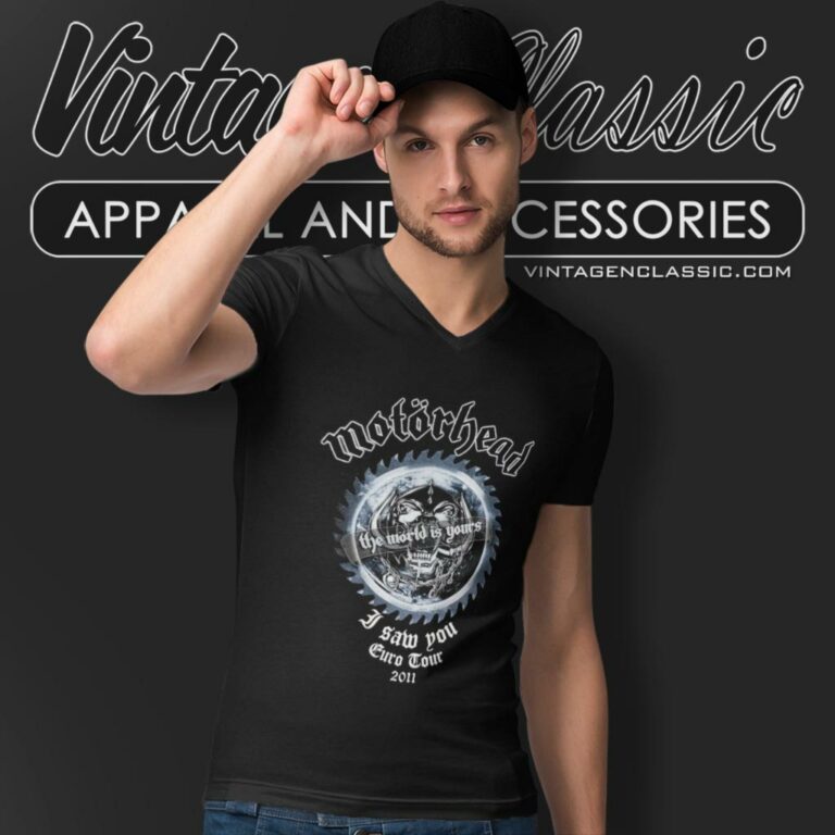 Motorhead Shirt I Saw You Sob Eurotour 2011 V Neck TShirt Motorhead Shirt I Saw You Sob Eurotour 2011 V Neck TShirt