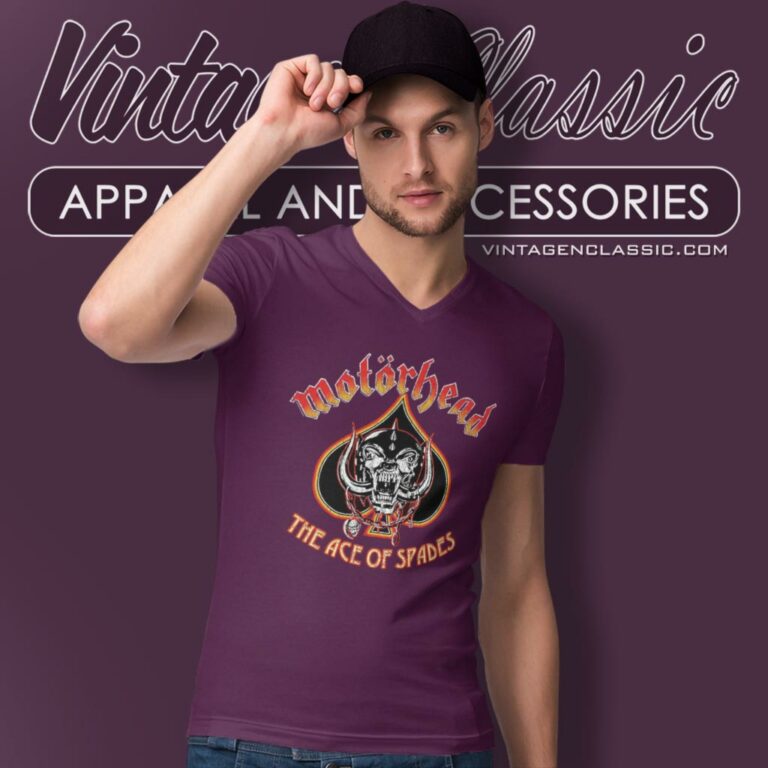 Motorhead Shirt The Ace Of Spades V Neck TShirt Motorhead Shirt The Ace Of Spades V Neck TShirt