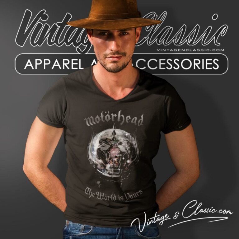 Motorhead The World Is Yours V Neck TShirt Motorhead The World Is Yours V Neck TShirt