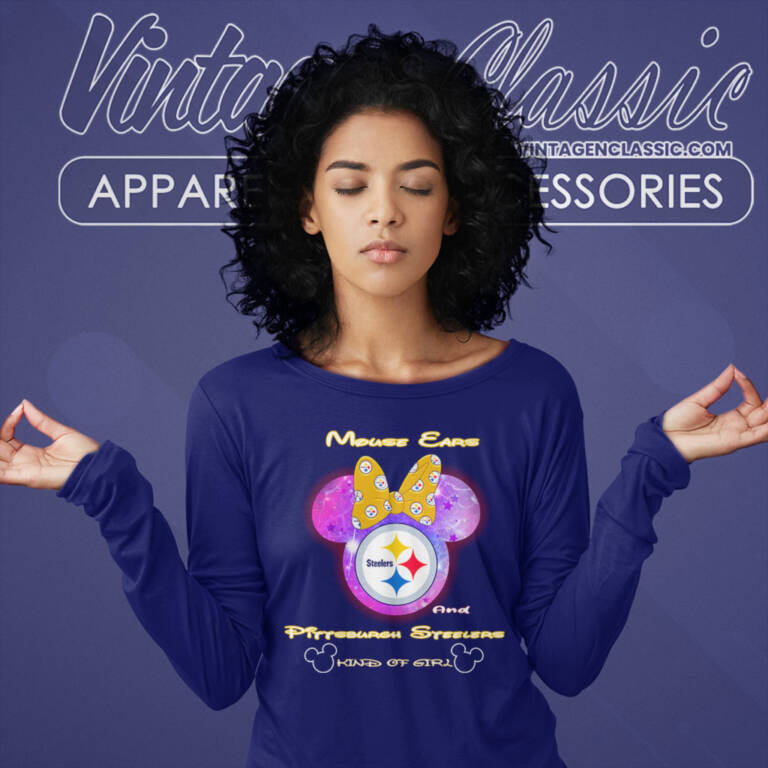 Mouse Ears And Steelers Kind Of Girl Long Sleeve Tee Mouse Ears And Steelers Kind Of Girl Long Sleeve Tee