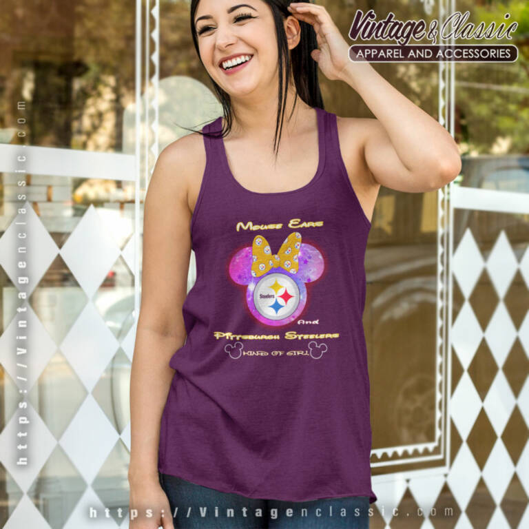 Mouse Ears And Steelers Kind Of Girl Tank Top Racerback Mouse Ears And Steelers Kind Of Girl Tank Top Racerback