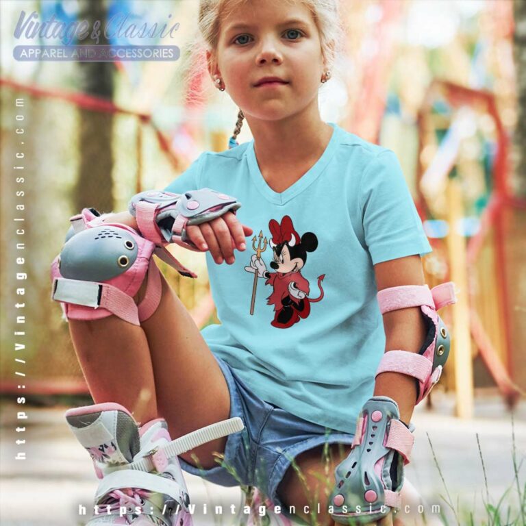 Mouse Halloween Shirt Minnie Devil kids Vneck Mouse Halloween Shirt Minnie Devil kids Vneck