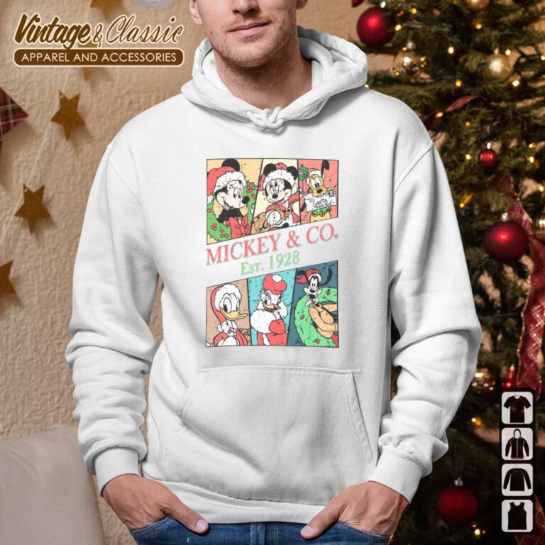Mouse and Co Christmas EST 1928 Mickey and Friends Santa Christmas Hoodie Mouse and Co Christmas EST 1928 Mickey and Friends Santa Christmas Hoodie