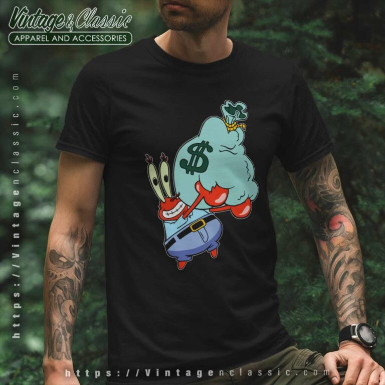 Mr Krabs Spongebob Holding A Bag Of Money T Shirt Mr Krabs Spongebob Holding A Bag Of Money T Shirt