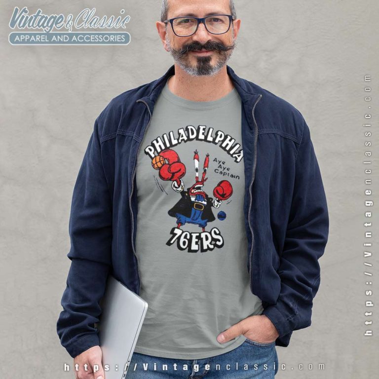 Mr Krabs Spongebob Philadelphia 76ers Long Sleeve Tee Mr Krabs Spongebob Philadelphia 76ers Long Sleeve Tee